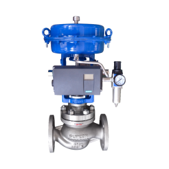 globe control valve with pneumatic actuator